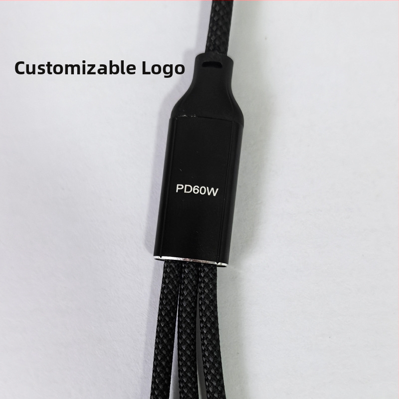 Type-C към 3-портов OTG разделител-докинг адаптер — 60W бързо зареждане, пренос на данни, външно захранване