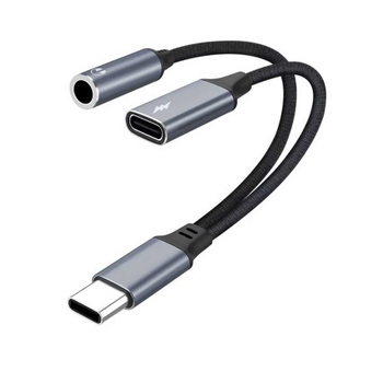 Type-C adapter za slušalice s 60W punjenjem, 2-u-1 pretvarački kabel za telefone i tablete