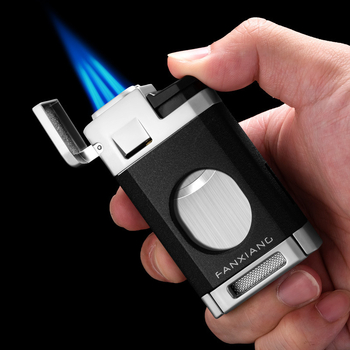 Szivargyújtó vágóval, ötvözet test, bután üzemanyag, márka CIGARLOONG, modell CLB-23IX2