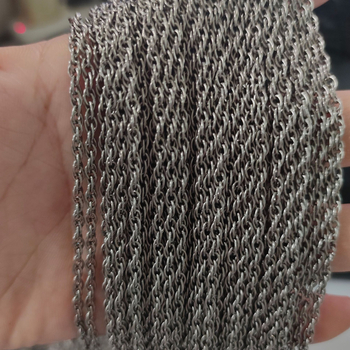 Čisti titan Twist lanac, širina 2,5 mm, za ogrlicu i narukvicu, DIY dvostruko kopčanje, O-oblik lanac, euro-američki hip-hop stil
