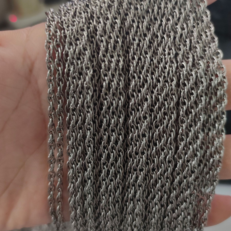 Čisti titan Twist lanac, širina 2,5 mm, za ogrlicu i narukvicu, DIY dvostruko kopčanje, O-oblik lanac, euro-američki hip-hop stil