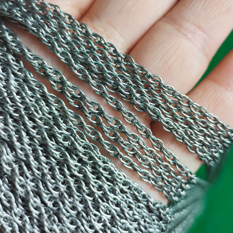 Čisti titan Twist lanac, širina 2,5 mm, za ogrlicu i narukvicu, DIY dvostruko kopčanje, O-oblik lanac, euro-američki hip-hop stil