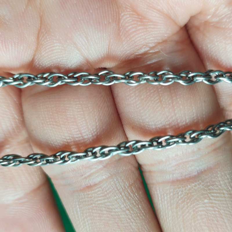 Čisti titan Twist lanac, širina 2,5 mm, za ogrlicu i narukvicu, DIY dvostruko kopčanje, O-oblik lanac, euro-američki hip-hop stil