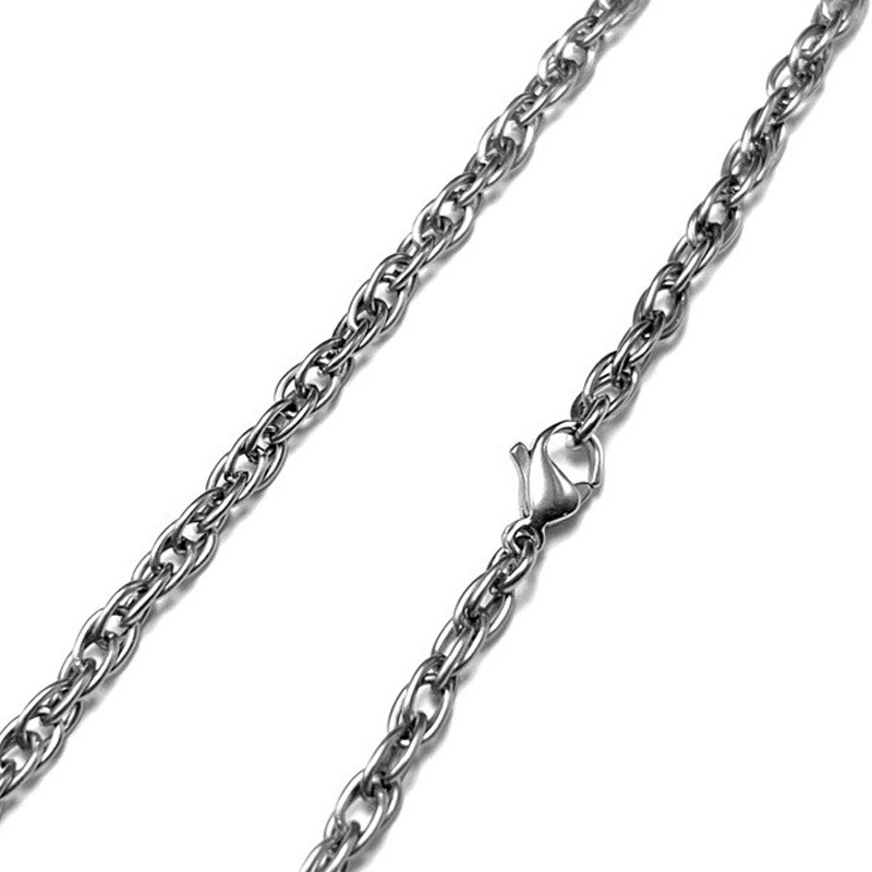 Čisti titan Twist lanac, širina 2,5 mm, za ogrlicu i narukvicu, DIY dvostruko kopčanje, O-oblik lanac, euro-američki hip-hop stil
