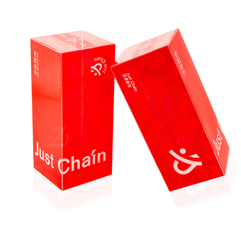 Čajová krabička, priehľadná PET/PVC skladacia s viečkom, prispôsobiteľné logo