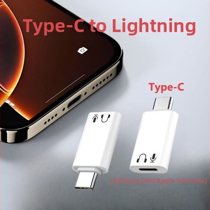 Barosch adaptér Lightning na Type-C, hliníková zliatina, samica Lightning na samca Type-C, pre slúchadlá iPhone, na počúvanie hudby a hovory