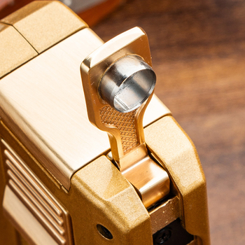 Lubinski szivar öngyújtó – cinkötvözet, bután, szélvédett, lyukfúró és dupla szivarvágó