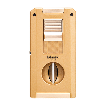 Lubinski szivar öngyújtó – cinkötvözet, bután, szélvédett, lyukfúró és dupla szivarvágó