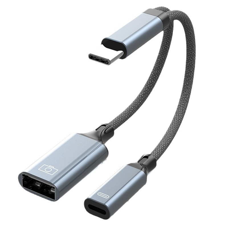 Type-C 2-u-1 USB 3.0 pleteni OTG adapter kabel za Apple iPhone Lightning