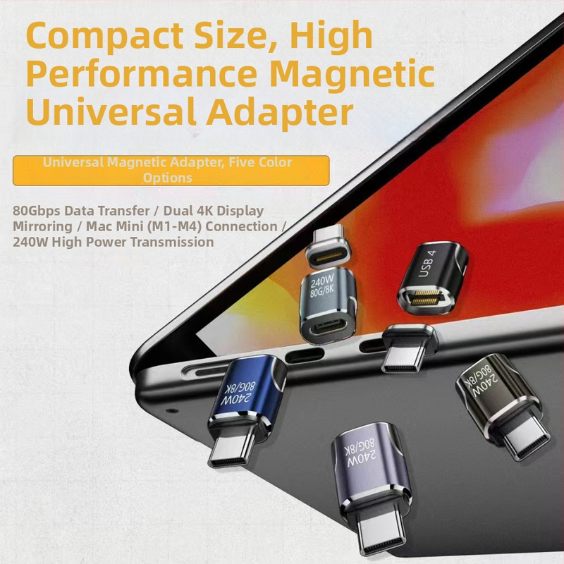 240W magnetski Type-C adapter s punom funkcijom, 80Gb visoke brzine prijenosa, kompatibilan s Thunderbolt 5/4
