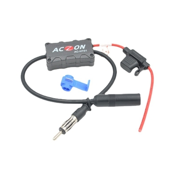 Ενισχυτής σήματος ραδιοφώνου αυτοκινήτου, καθολική συμβατότητα, εγκατάσταση με βύσμα, 12V, 1A, μάρκα ACZON