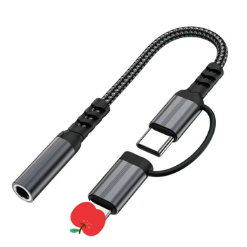 Audio adapter 3,5 mm samica na Type-C - dvostruki kabel za Apple i Android uređaje