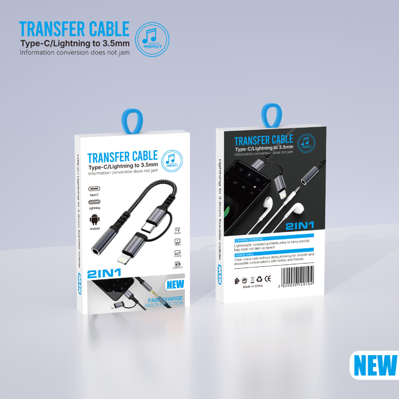 Audio adapter 3,5 mm samica na Type-C - dvostruki kabel za Apple i Android uređaje