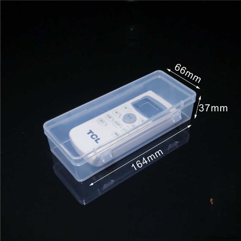 téglalap alakú PP műanyag tároló doboz dupla zárással és fedéllel, távirányítók, szerszámok, külső akkumulátorok és mikro-tűk számára