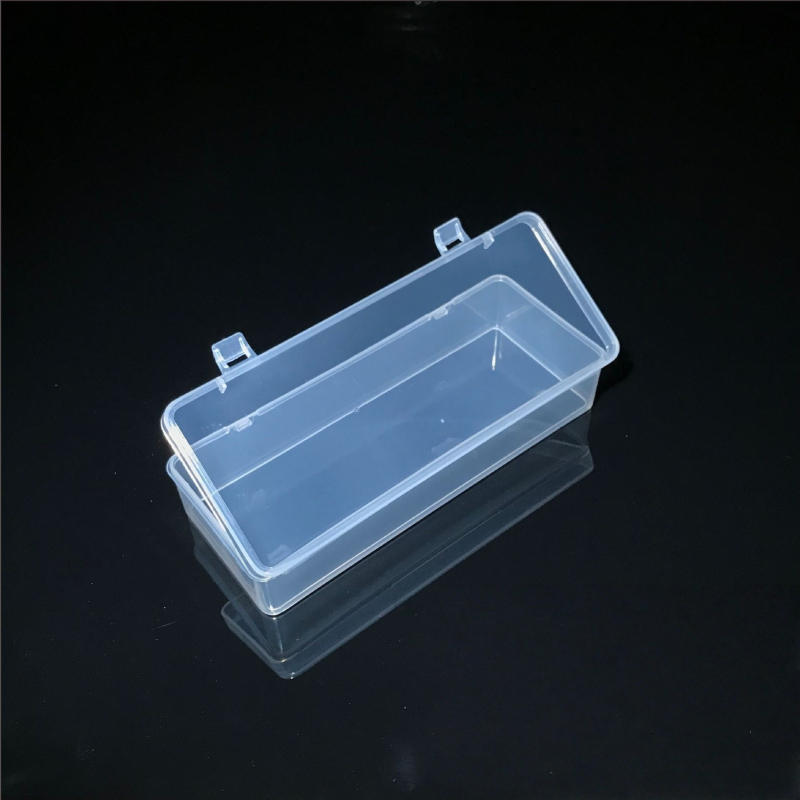 téglalap alakú PP műanyag tároló doboz dupla zárással és fedéllel, távirányítók, szerszámok, külső akkumulátorok és mikro-tűk számára