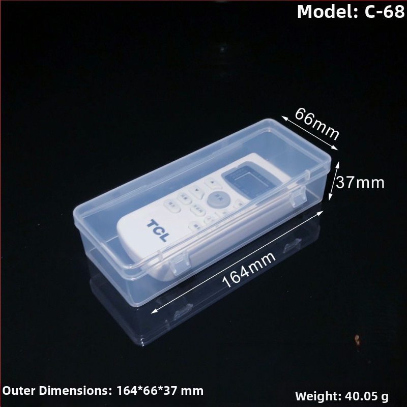 Obdĺžniková PP plastová nádoba na uloženie so dvojitým zapínaním a vekom, vhodná pre diaľkové ovládače, náradie, power banky a mikroihly
