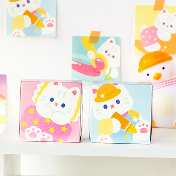 Foi de notițe cu pisicuță, non-adezive, bloc de notițe pătrat, 250 pagini, pentru școală și birou