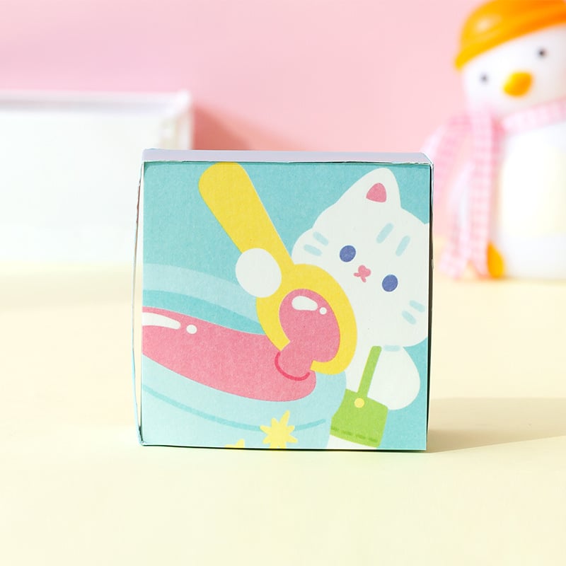 Foi de notițe cu pisicuță, non-adezive, bloc de notițe pătrat, 250 pagini, pentru școală și birou