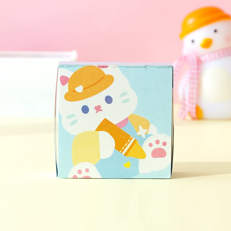 Foi de notițe cu pisicuță, non-adezive, bloc de notițe pătrat, 250 pagini, pentru școală și birou