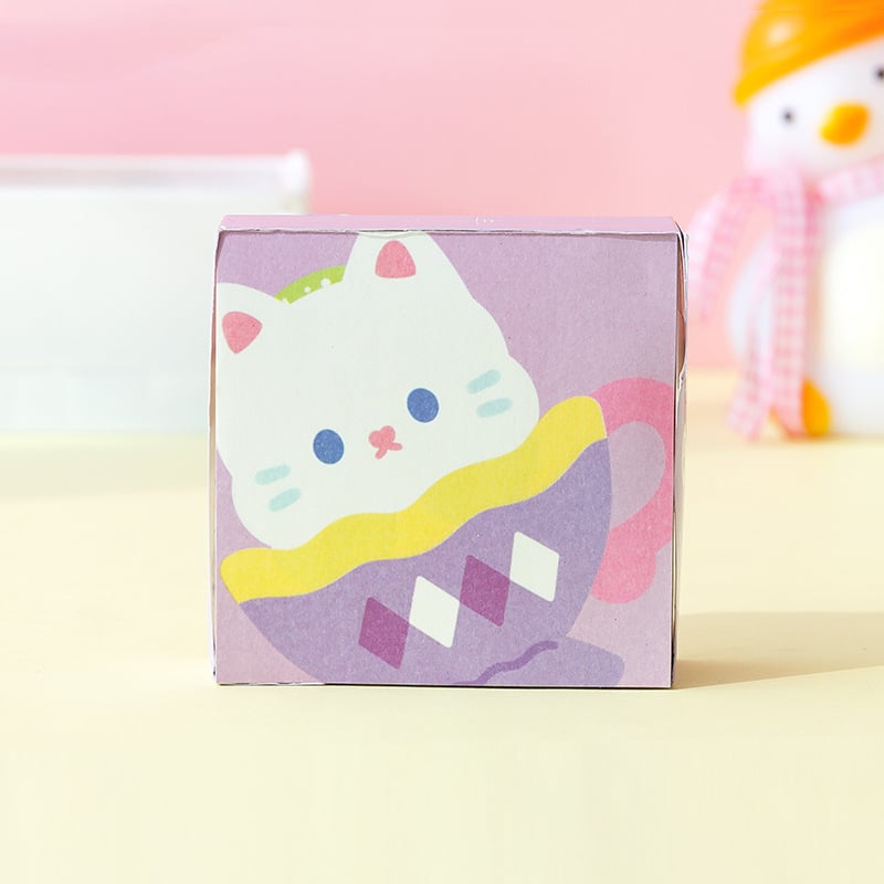 Foi de notițe cu pisicuță, non-adezive, bloc de notițe pătrat, 250 pagini, pentru școală și birou