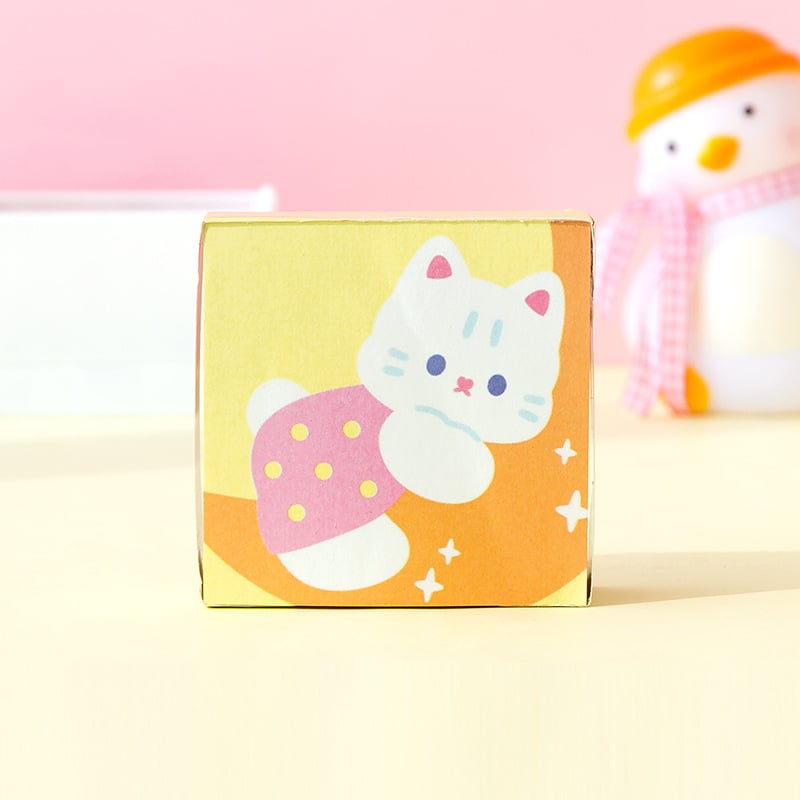 Foi de notițe cu pisicuță, non-adezive, bloc de notițe pătrat, 250 pagini, pentru școală și birou