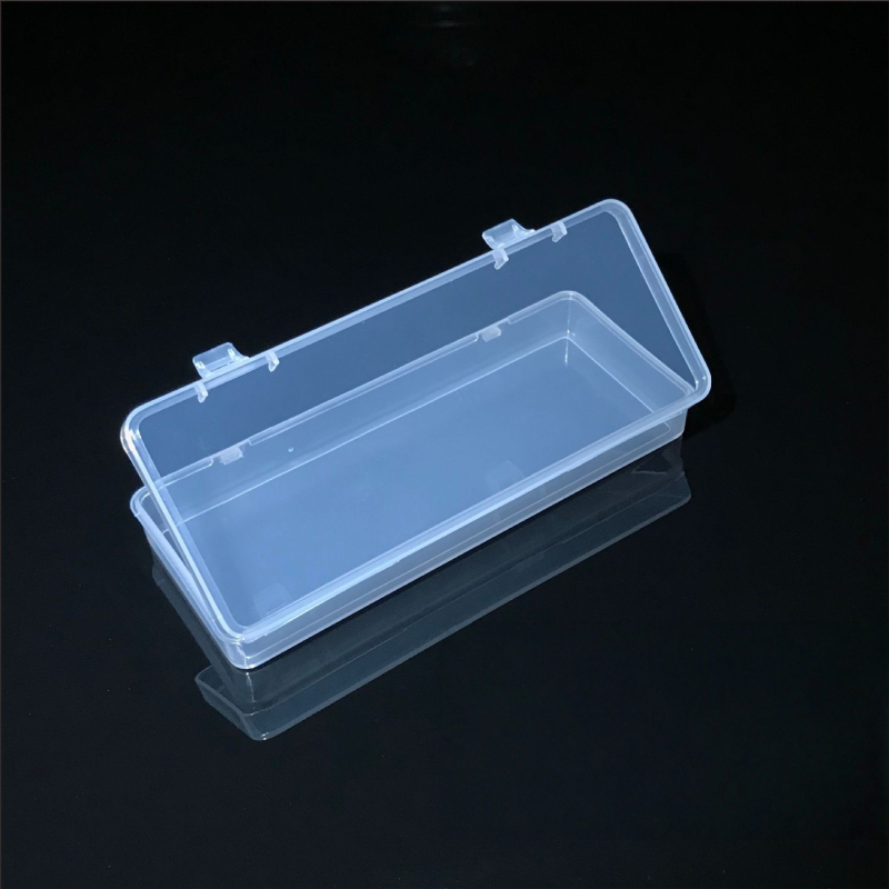 Прозрачна PP правоъгълна кутия за съхранение с капак – за дистанционни, инструменти и очила; възможност за печат на лого