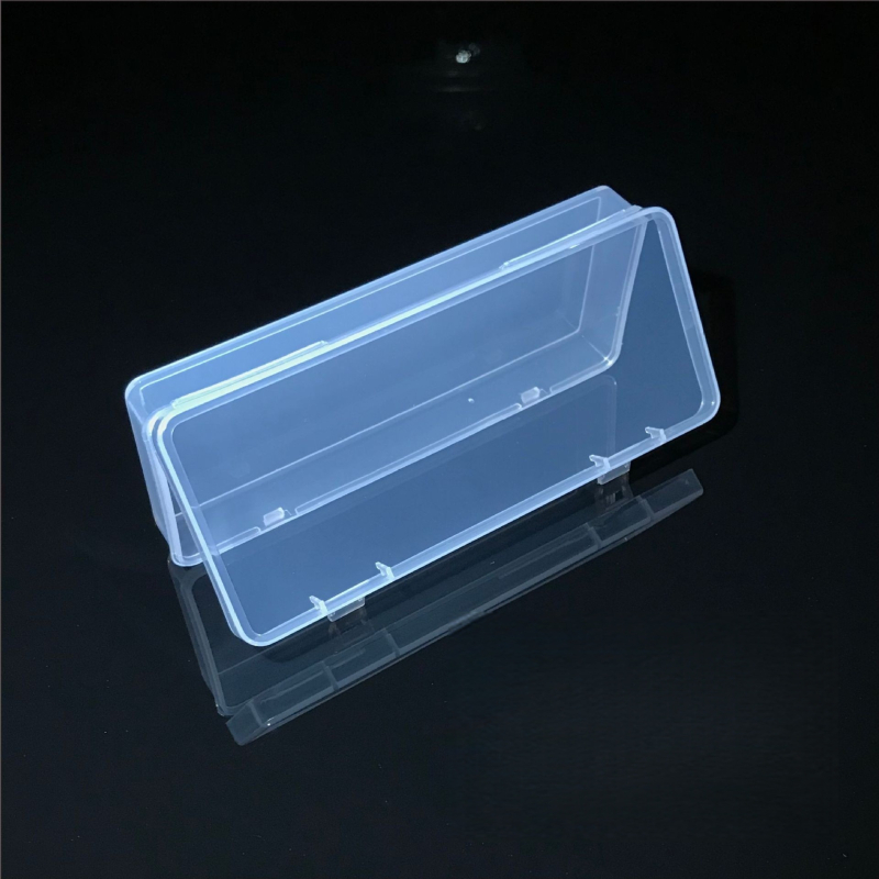 Прозрачна PP правоъгълна кутия за съхранение с капак – за дистанционни, инструменти и очила; възможност за печат на лого