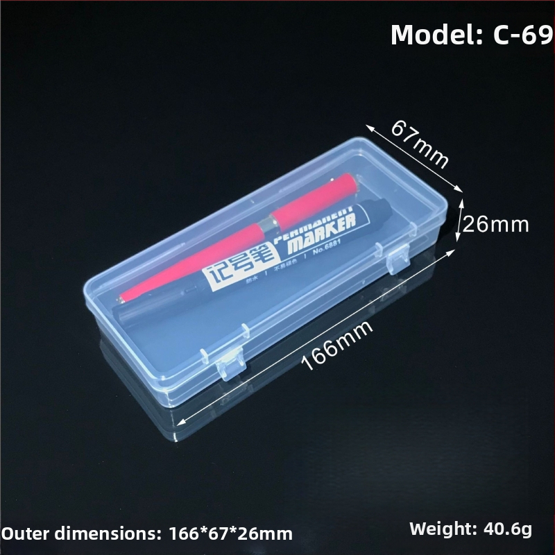 Priehľadná PP obdĺžniková úložná krabička s krytom – pre diaľkové ovládanie, náradie a okuliare; možnosť tlače loga