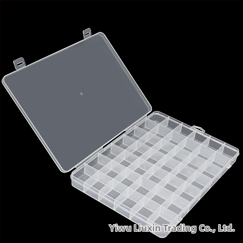 Κουτί οργάνωσης με 42 διαμερίσματα από διαφανές PP πλαστικό, με καπάκι, για χάντρες και μικρά εξαρτήματα