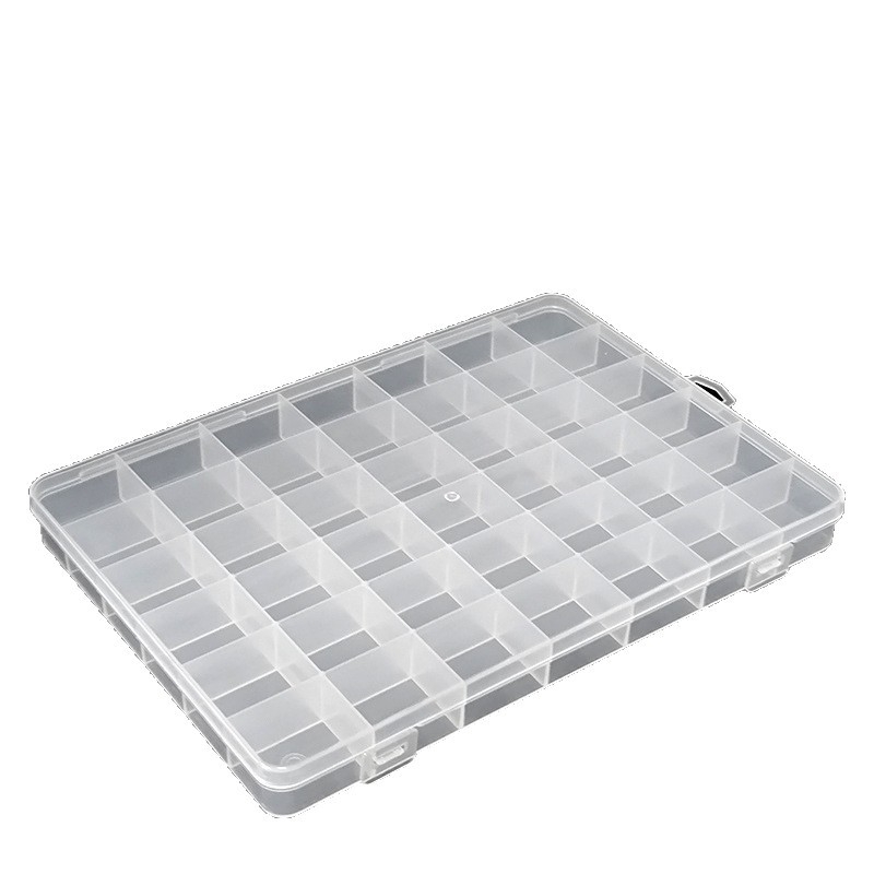 Κουτί οργάνωσης με 42 διαμερίσματα από διαφανές PP πλαστικό, με καπάκι, για χάντρες και μικρά εξαρτήματα