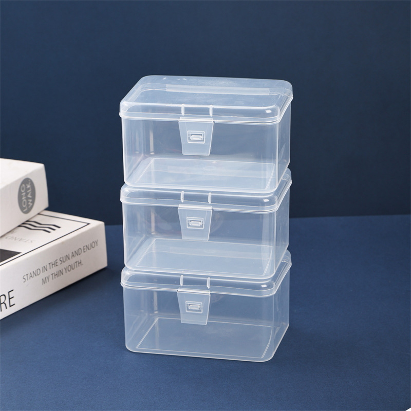 Cutie de depozitare dreptunghiulară, transparentă, din PP, cu capac, pentru organizare - design modern minimalist, capacitate multifuncțională