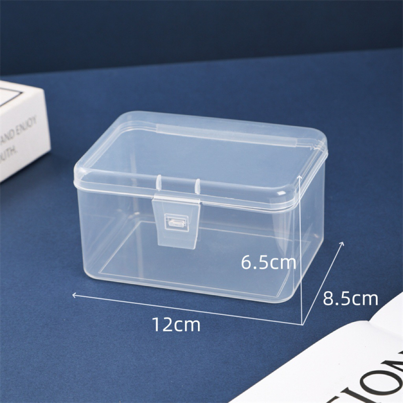 Cutie de depozitare dreptunghiulară, transparentă, din PP, cu capac, pentru organizare - design modern minimalist, capacitate multifuncțională