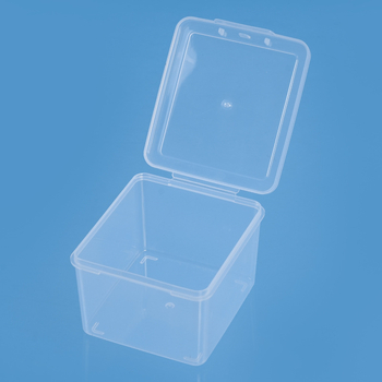 Cutie de depozitare pentru birou din plastic PP, cu capac care se deschide, transparentă, protecție împotriva prafului, 1 L, modelul 9060