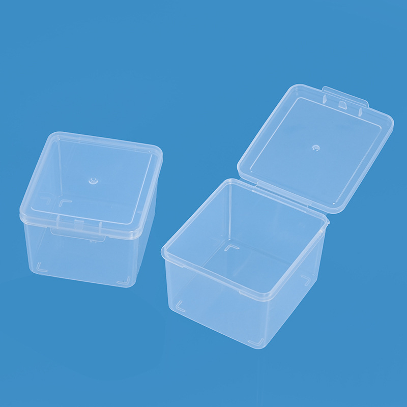 Cutie de depozitare pentru birou din plastic PP, cu capac care se deschide, transparentă, protecție împotriva prafului, 1 L, modelul 9060