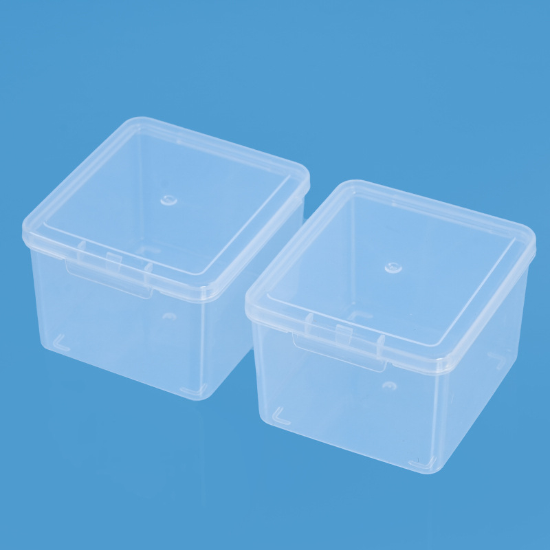 Cutie de depozitare pentru birou din plastic PP, cu capac care se deschide, transparentă, protecție împotriva prafului, 1 L, modelul 9060