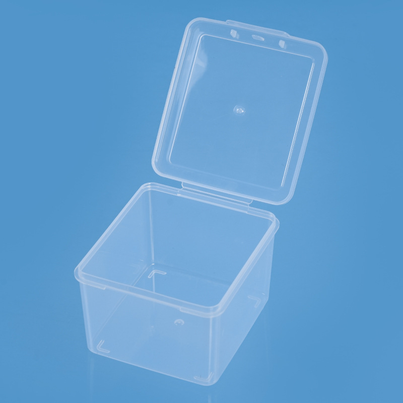 Cutie de depozitare pentru birou din plastic PP, cu capac care se deschide, transparentă, protecție împotriva prafului, 1 L, modelul 9060