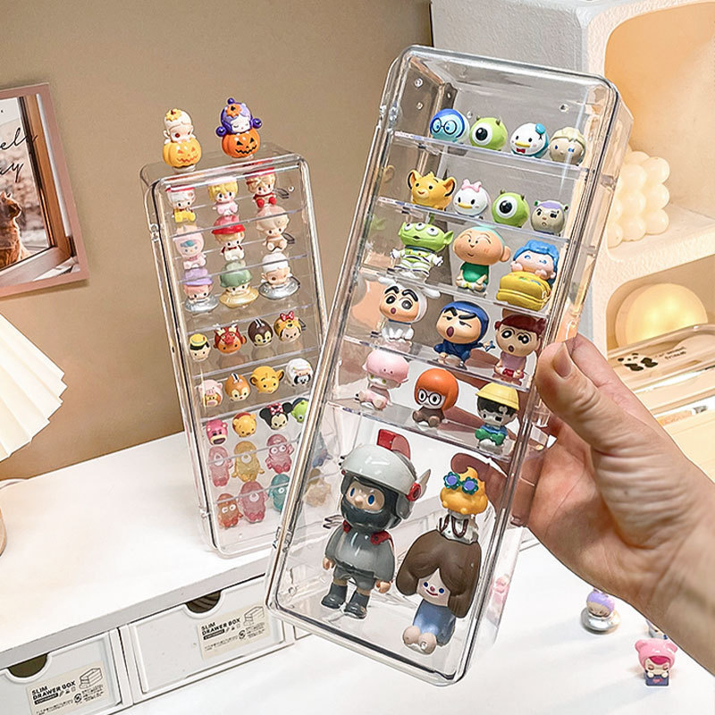 PET plastični stolni stalak za mini figure — moderni minimalistički stil, organiziranje radne površine