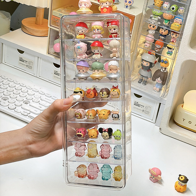 PET plastični stolni stalak za mini figure — moderni minimalistički stil, organiziranje radne površine