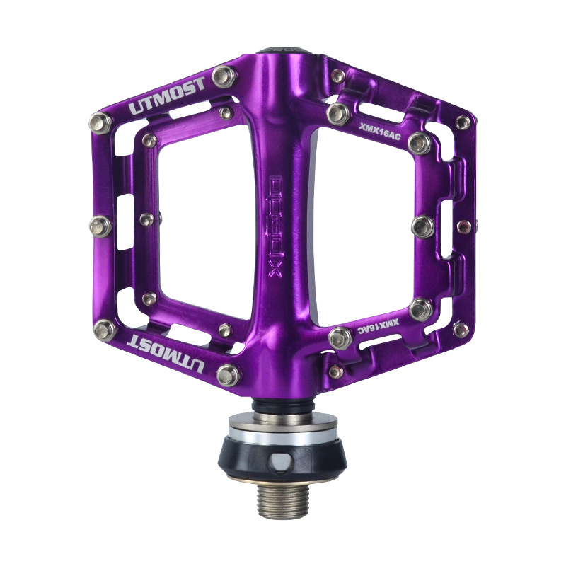 Pedale de bicicletă, cu trei rulmenți, sistem de eliberare rapidă, cu compatibilitate universală, model QRD-XMX16AC, corp din aliaj de aluminiu