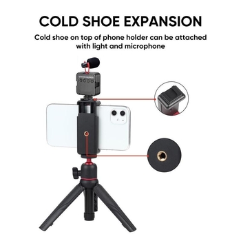 DOLED OO1 Monopod selfie cu suport pentru live, suport de telefon pe masă, tub telescopic, plastic