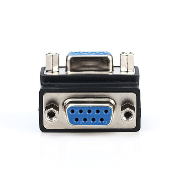 Adaptor RS-232 DB9 pentru port serial, unghi drept, DB9 masculin către DB9 feminin, 9 pini