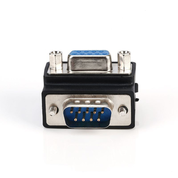 Adaptor RS-232 DB9 pentru port serial, unghi drept, DB9 masculin către DB9 feminin, 9 pini