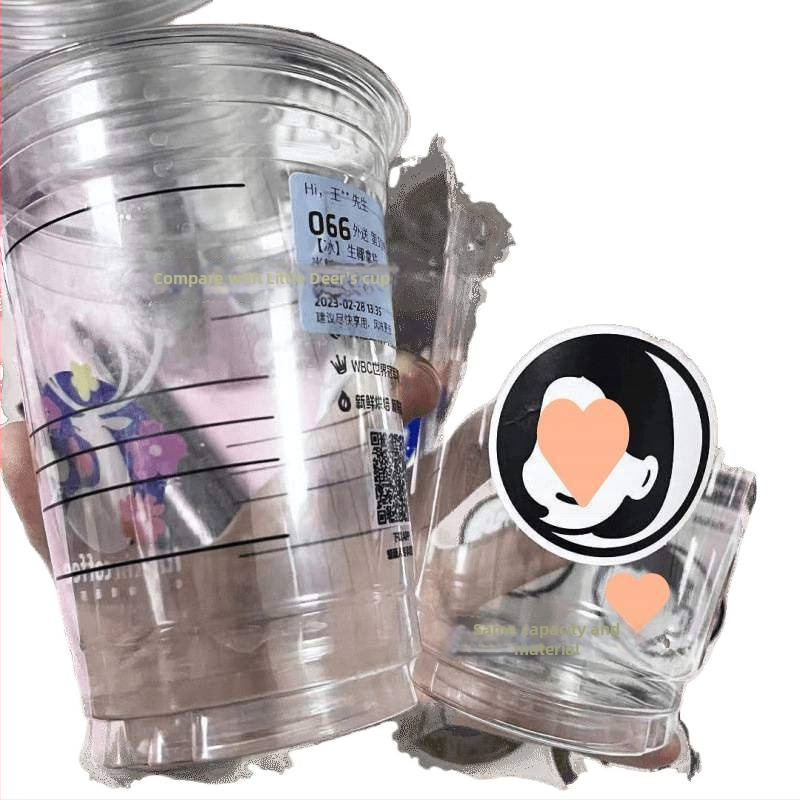 Jednokratna čaša za mliječni čaj s poklopcem za hladna pića, prozirna PET plastična čaša, kapacitet iznad 1 L