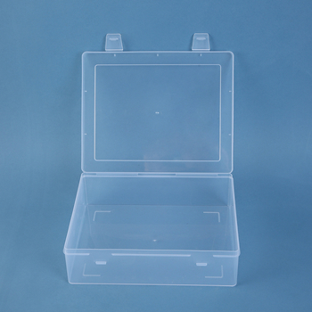 Cutie de depozitare pentru birou din plastic PP transparent, capac rabatabil, 1 compartiment, set de 42 bucăți