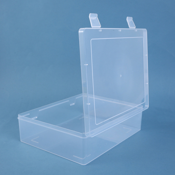 Cutie de depozitare pentru birou din plastic PP transparent, capac rabatabil, 1 compartiment, set de 42 bucăți