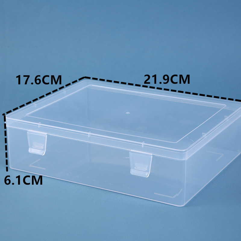 Cutie de depozitare pentru birou din plastic PP transparent, capac rabatabil, 1 compartiment, set de 42 bucăți