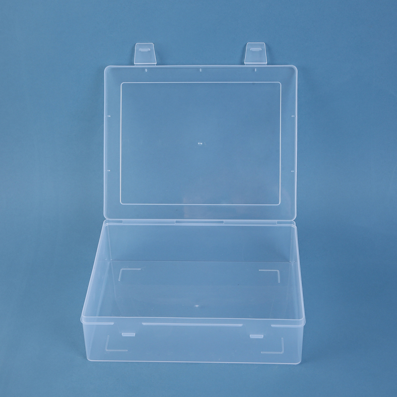 Cutie de depozitare pentru birou din plastic PP transparent, capac rabatabil, 1 compartiment, set de 42 bucăți