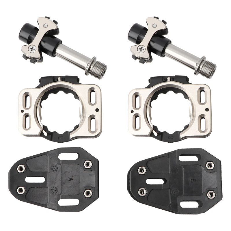 Pedală de blocare din aliaj de titan pentru bicicletă de șosea, cu placă de blocare