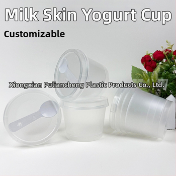 Jednokratna prozirna plastična čašica za jogurt s poklopcem, PP plast, sitotisk loga