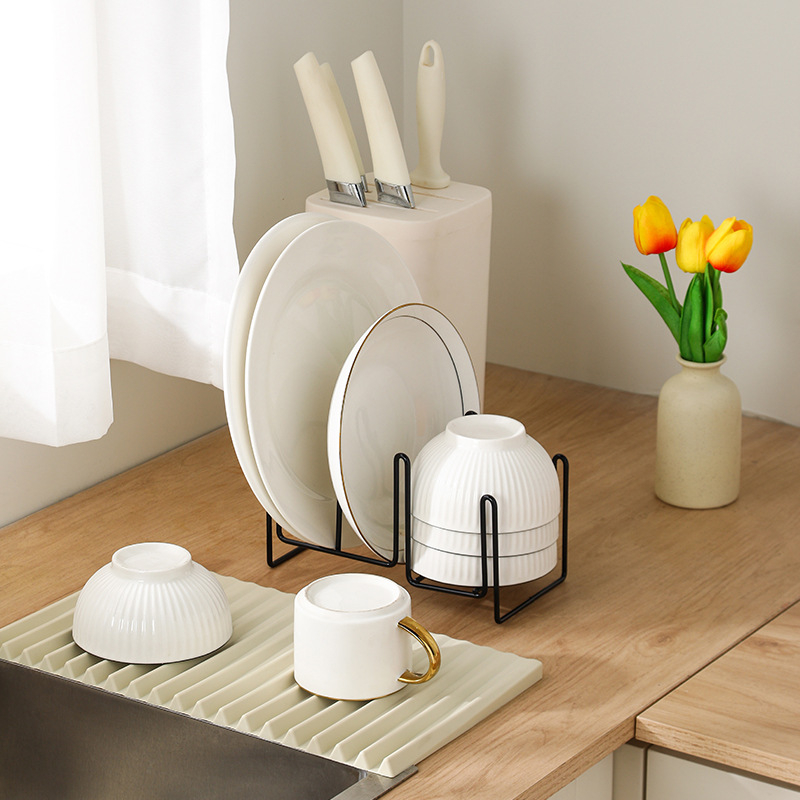 Silikonasta podloga za odvod u kuhinji, protuklizna, toplinska izolacija, odvod i držač posuđa